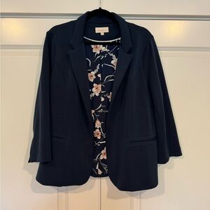 Skies Are Blue Navy Blazer Soft Tailored Jacket
